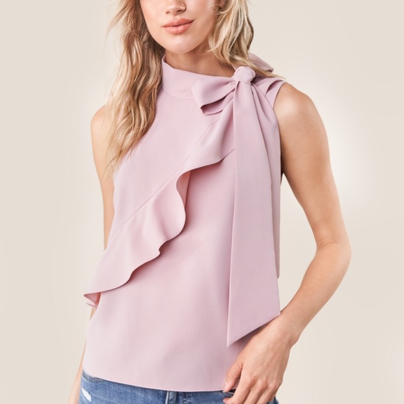TIA Sleeveless Necktie Blouse - Picture 1 of 3